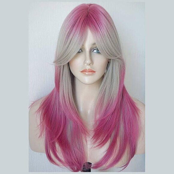 Long Layered Synthetic Wigs for Women Blonde Red - Picture 2 of 5